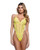 Kiss & Bloom Floral Eyelash Lace and Mesh Teddy - Yellow LG