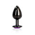 Ouch! Heart Gem Butt Plug Small Gunmetal/Amethyst