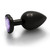 Ouch! Heart Gem Butt Plug Large Gunmetal/Amethyst