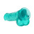 RealRock Crystal Clear Realistic 10 in. Dildo With Balls and Suction Cup Turquoise