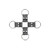 Ouch! Black & White Bonded Leather Hogtie With Hand & Ankle Cuffs Black