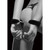 Ouch! Black & White Pleasure Furry Handcuffs with Quick-Release Button