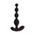 Forto Vibrating Anal Beads Rechargeable Silicone Plug Black