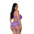 Magic Silk Sheer Passion Keyhole Basque & Crotchless G-String Very Peri Queen Size