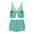Magic Silk Caribbean Crush Flutter Cami & Short Set Aqua Glow S/M