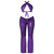 Magic Silk Glimmer Wrap Halter & Flair Pant Set Purple Disco S/M