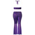 Magic Silk Glimmer Wrap Halter & Flair Pant Set Purple Disco L/XL