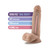 Au Naturel 7 in. Posable Dual Density Dildo with Balls Tan