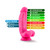 Neo Elite 7 in. Silicone Dual Density Dildo with Balls Neon Pink