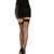 Dreamgirl Stretch Vinyl Top Thigh-High Stockings with Diamond Net Fishnet Legs Black OS Hanging
