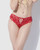 Bella Lace Up Tanga Panty w/Jewel Detail - Red LG