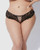 Bella Lace Up Tanga Panty w/Jewel Detail - Black 1X/2X