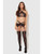 Felicia Mesh and Lace Bralette w/Garter & G-String 3 pc Set - Leopard SM