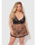 Felicia Mesh and Lace Babydoll w/G-String 2 pc Set - Leopard 3X/4X