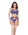 Lace Underwire Top w/Panty & Garter 3 pc Set - Blue S/M