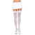 Satin Bow Opaque Thigh Highs - Queen Size - White