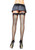 Fishnet Stockings With Corset Lace Top - One Size - Black