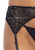 Rhinestone Garter Belt - One Size - Black