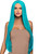 33 Inch Long Straight Center Part Wig - Turquoise