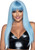 24 Inch Long Straight Bang Wig Blue