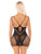 Black Lace and Net Mini Dress - With Dual Strap Detail - Os
