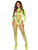 2 Pc Fishnet Suspender Lingerie Jumpsuit and Layered Opaque Teddy O/s - Neon Green