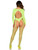 2 Pc Fishnet Suspender Lingerie Jumpsuit and Layered Opaque Teddy O/s - Neon Green