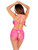 2 Pc Lace Bra Top and Keyhole Back Boyshorts O/s - Neon Pink