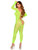 Python Net Crotchless Footless Lingerie Jumpsuit O/s - Neon Green