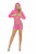 Mini Dress With Hood - One Size - Neon Pink