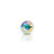 Clear Iridescent Round Gem Silver Metal Plug - Md