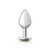 Rainbow Round Gem Silver Metal Plug - Md