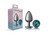 Teal Round Gem Gunmetal Metal Plug - Lg