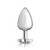 Clear Iridescent Heart Gem Silver Metal Plug - Lg