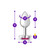 Bright Pink Heart Gem Silver Metal Plug - Sm