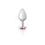 Bright Pink Heart Gem Silver Metal Plug - Md