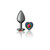 Rainbow Heart Gem Gunmetal Metal Plug - Md