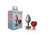 Deep Red Heart Gem Gunmetal Metal Plug - Sm