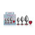 Red Heart Gem Anal Trainer Kit - Gunmetal