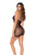 Whispered Lace Fishnet Chemise - Os - Black/purple