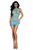 Mesh and Opaque Knit Mini Dress - Os - Turquoise