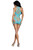 Mesh and Opaque Knit Mini Dress - Os - Turquoise