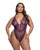 Floral Lace Fetish Teddy - Purple 1X/2X