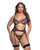Blossom Beauty 3 pc Garter Set - Black/Red 1X