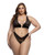 Fever Dream Chantilly Eyelash Lace and Stretch Satin Bralette w/Thong - Black 1X
