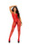 Fishnet and Lace Bodystocking With Open Crotch - One Size - Red