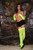 Fishnet Thigh High - One Size - Neon Green