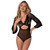 Magic Silk Black Cherry 3/4 Sleeve Playsuit Black L/XL
