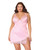 Kissed by Satin Underwire Chemise - Pink 1X/2X