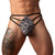 Male Power Gridlock'd Thong with Strap Print S/M